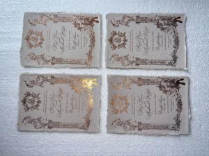 การ์ดกระดาษทำมือจากผ้าฝ้ายขอบดิบเคลือบพีวีซีด้านเดียวสำหรับงานแต่งงาน - Product Image 3