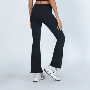 Pantalon bootcut de yoga pour femme taille haute pantalon d'entraînement effet de levage des fesses détails d'oeillet costume de jambe fendue à haute élasticité - Product Image 3