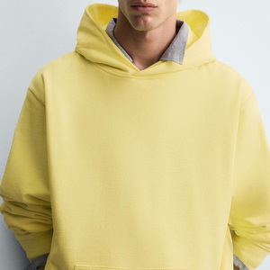Sweat à capuche tendance pour hommes, de haute qualité, respirant, avec logo personnalisé, pour l'hiver, service OEM, prix de gros / Couleur unie avec capuche 2026 - Product Image 5