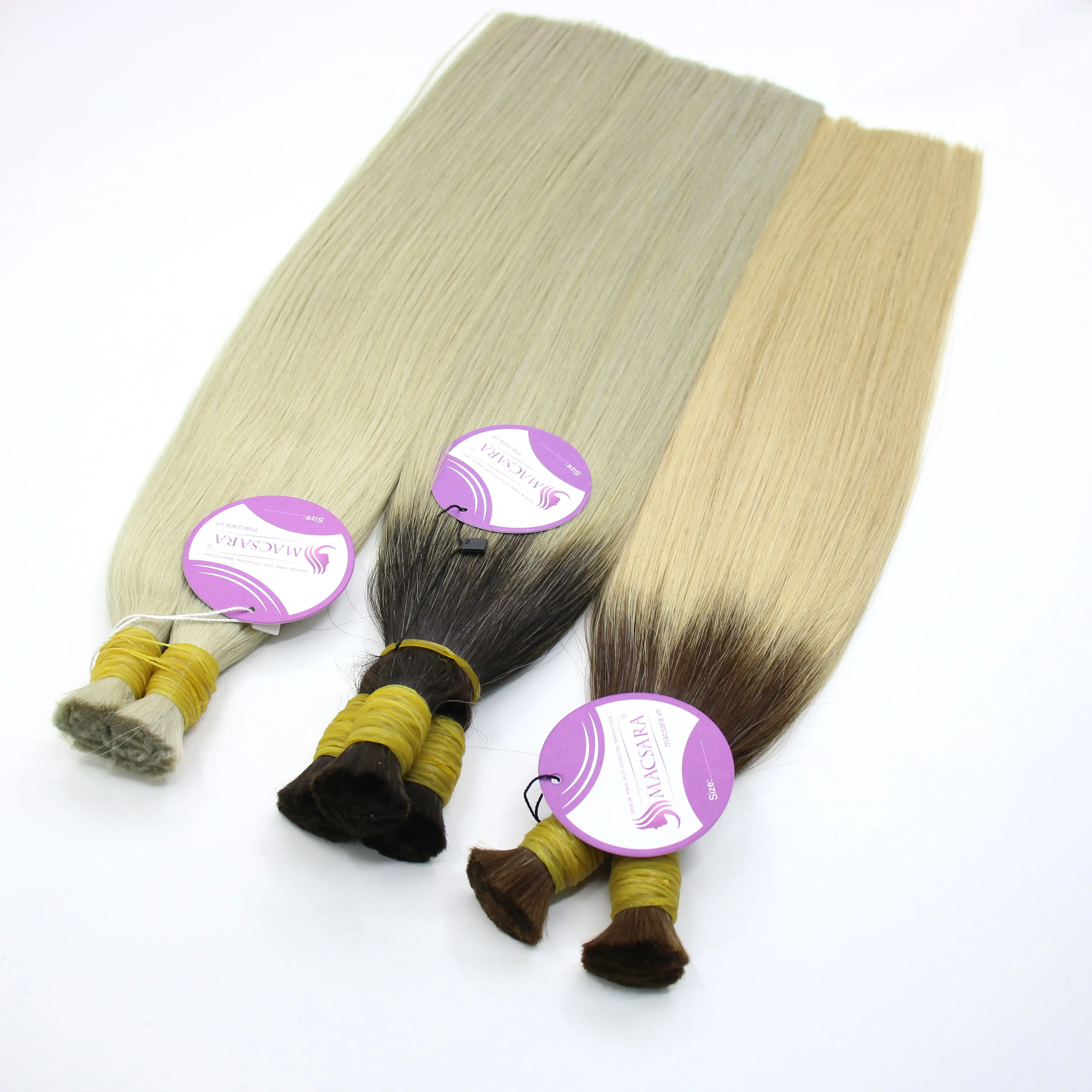 100 Remy Double drawn Vietnamese Bulk hair extension straight, wavy, mix piano color High vietnamese raw hair