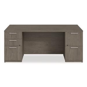 Alera AE1NZK-UF3672FF Seville Series Double Pedestal Desk 72 In. <b>X</b> <b>36</b> In. <b>X</b> 29 In. Walnut-a Durable Computer Desk - Product Image 1