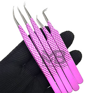 Pince à épiler pour extensions de cils à pointe en fibre personnalisable, best-seller, tendance du moment, couleur unie - Product Image 6