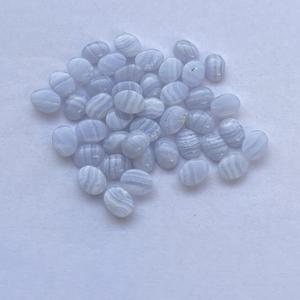 พลอยอะเกตบลูเลซธรรมชาติ ขนาด 10 มม. 12 มม. 16 มม. รูปทรงวงรีเรียบ แบบคาโบชอง ได้รับการรับรองจาก IGI สำหรับทำเครื่องประดับ พลอยกึ่งมีค่า แท้ - Product Image 2