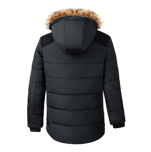 Oversized Plus Size Winter Puff Thick Warm Men's Custom Logo Bubble Puffer <b>Jacket</b> Canvas <b>Waterproof</b> Hooded Breathable Zipper - Product Image 6