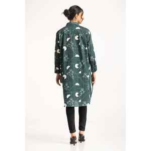 Vestido Túnica Casual Elegante Estampado WM-DRS-SS24-028 Transpirable Estilo Oficina para Mujer con Decoración Hueca hasta la Rodilla para el Día a Día - Product Image 4