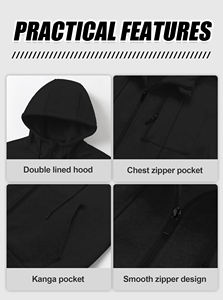 Sudaderas con capucha de algodón para hombre, ropa de calle de gran tamaño, pulóver, sudaderas con capucha personalizadas, chaquetas con cremallera, ropa deportiva informal - Product Image 6