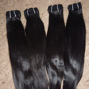 8 pulgadas virgen indio Remy cierres de cabello sedoso recto brillante sensación de la mano suave máquina doble trama toda la extensión del cabello humano - Product Image 4