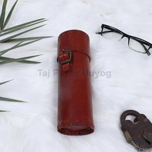 Top Da Ống trường hợp xi lanh hình dạng nâu handmade cổ điển chính hãng da không thấm giấy nhật ký có thể gập lại với ống trường hợp hộp - Product Image 2
