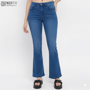 Best Article Factory Price Attractive Look <b>Women</b> <b>Jeans</b> Pant Breathable Top Selling Quick Dry Industry Trending <b>Women</b> Flared <b>Jean</b> - Product Image 3