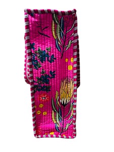 100% Cotton Pink Floral Handblock Printed Quilted <b>Shoulder</b> Tote <b>Bag</b> <b>with</b> Zipper For Women <b>Large</b> - Product Image 3