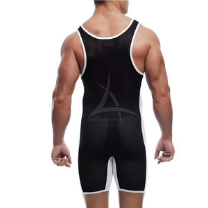 Hot <b>Men</b> Quick Dry Breathable Eco-Friendly High Quality Wrestling <b>Singlets</b> Customized Logo Print Spandex/Polyester Fabric - Product Image 5