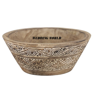 Cuenco de chocolate de madera con acabado natural, forma redonda, cuenco dulce hecho a mano, cuenco de Chocolate de mesa clásico y elegante - Product Image 1