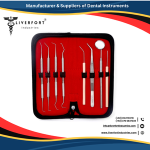 ชุดเครื่องมือตรวจสุขอนามัย7ชิ้นใหม่เครื่องมือทางทันตกรรมสแตนเลสสำหรับอุปกรณ์เติมทำความสะอาดฟันแคลคูลัส - Product Image 4