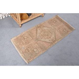 Alfombra de lana Beige Vintage de 1,5x3,2 pies, Alfombra de sala de estar con patrón geométrico de área grande para dormitorio, pasillo, alfombra Rectangular de látex - Product Image 2