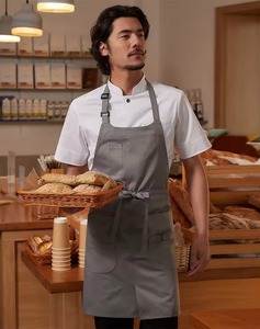 Logotipo personalizado hombres mujeres unisex cocina restaurante café barbacoa pintura uniforme profesional ajustable chef delantal delantales de cocina - Product Image 2