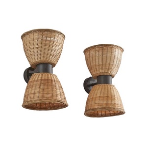 Bamboo Weaving <b>wall</b> Lamp Creative Handmade Rattan Bedroom Restaurant Bedside <b>Desk</b> Lights lamp Table Light for home - Product Image 6