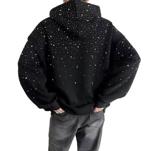 Best Selling Premium Quality <b>Pullover</b> <b>Men</b> Rhinestone Hoodies Basics New Design 100% Cotton Rhinestone Hoodies For <b>Men</b> - Product Image 6