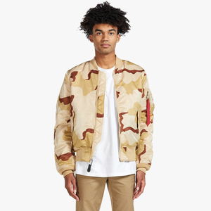 Chaqueta de bombardero de lana con cuello levantado para hombre más vendida 100% poliéster de buena calidad con logotipo frontal para la temporada de invierno al por mayor - Product Image 1