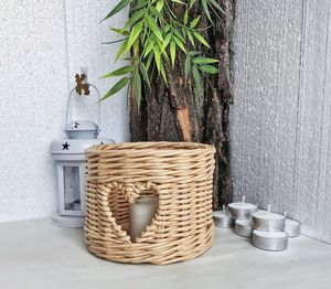 Cesta de algas marinas interior tejida a mano con asa de hierro Cesta de lavandería grande Maceta Macetas Cesta Material de hierba marina - Product Image 4