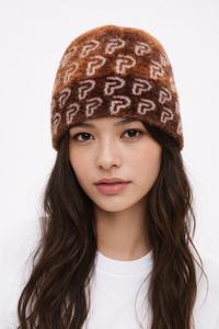 Bonnets ajustables personnalisés en gros, logo sur toute la surface, tricot jacquard, bonnet d'hiver commun, fabriqué au Pakistan - Product Image 3