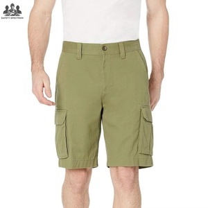 Pantalones Cortos Cargo de Algodón 100% Duraderos y Cómodos para Hombre, Cintura Media, con Botones, Diseño Sólido, Moda para Exteriores con Mezcla de Tejido Flexible - Product Image 1