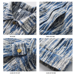 Veste en jean déchirée surdimensionnée pour homme, design à l'avant effiloché, finition délavée, couleurs et tailles personnalisables, polaire - Product Image 3