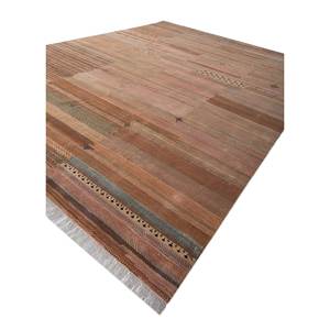 พรมไหมพรมผสมไหมไผ่สีน้ำตาลเบจ แมนชาฮ่า รุ่น Les-2305 ลายปะติดปะต่อ สำหรับห้องนอนวัยรุ่น ห้องนั่งเล่น และบ้าน - Product Image 2