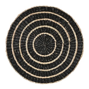 Napperon en jonc de mer noir rond produits écologiques fabriqués au Vietnam décoration de table en gros - Product Image 2