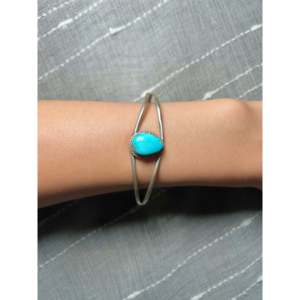 Blue Ridge Turquoise & Sterling <b>Silver</b> <b>Cuff</b> <b>Bracelet</b> Handmade by Navajo Artists Fashion Accessory - Product Image 5