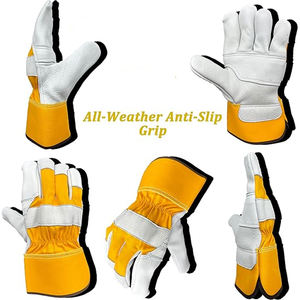 Guantes de Seguridad de Cuero Vacuno con Palma de Cuero Dividido, Transpirables, para Jardinería, Mecánica e Ingeniería - Product Image 2
