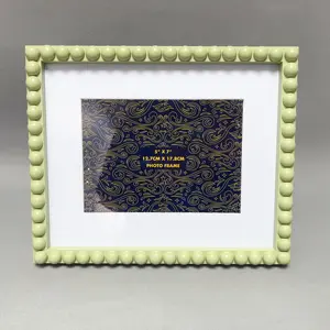 Bingkai Bobbin hijau 8x10 inci manik-manik dekorasi kayu Oak bingkai gambar