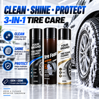 Nettoyant Mousse pour Pneus OEM ODM 650ml à Base d'Huile, Spray Brillance pour Pneus de Voiture, Mousse Riche, Nettoyage, Brillance, Protection, Marque Privée, Entretien Automobile