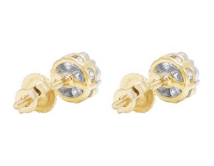 Exclusive Round Cut Halo Lab Grown Diamond <b>Stud</b> <b>Earrings</b> in 10K Gold <b>Fine</b> Jewelry for Wedding and Luxury Events - Product Image 2