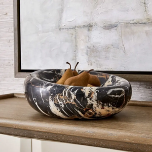 Bol en marbre noir naturel en forme de haricot, fait à la main, pierre moderne, revêtement mural pour salle à manger, cuisine, villa, luxe, résistant au feu, hôtel - Product Image 5