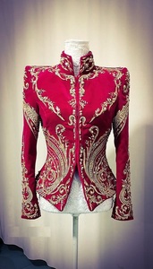 DESIGNER BEAUTIFUL JACKET ON VELVET FABRIC WITH EMBELLISH OF BEAUTIFUL CRYSTAL BEADS,PEARLS,GLASS STONE WORK FOR PARTY-WEAR@2022 - Product Image 2