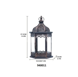 Linterna de vela de Metal antiguo marroquí para decoración del hogar, farol de boda - Product Image 2