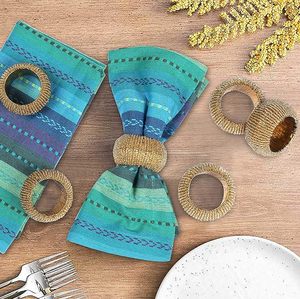 Rond de serviette élégant en perles de verre Design exclusif pour les fêtes de mariage Décoration de table pour la saison du printemps en bois Papier Plastique - Product Image 6