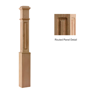 Accessoires d'escalier supérieur FSC EFS-4090RP chêne blanc boîte en bois dur Newel Post panneau routé détail plusieurs matériaux pour escalier - Product Image 3