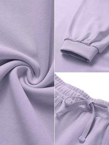 Latest Design Customized 100% Polyester Women <b>Twin</b> <b>Set</b> Premium Quality Breathable Summer Casual Sweatshirt Shorts <b>Set</b> - Product Image 6