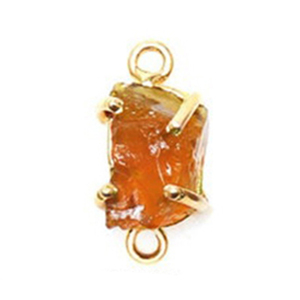 925 argent Sterling Citrine brute pierre naturelle réglage de broche Double Bail bijoux collier Bracelet fabrication connecteur - Product Image 1