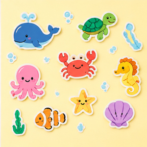 Autocollants personnalisés en PVC, motifs de dessins animés adorables pour enfants, autocollants irréguliers autocollants résistants aux rayures, autocollants pour emballages de jouets - Product Image 3