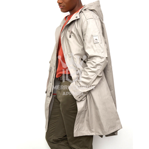 Chaqueta Parka cálida de invierno para hombre, prendas de vestir informales de algodón a la moda, capucha con logotipo personalizado, tela de lona impermeable de talla grande, Color sólido - Product Image 1