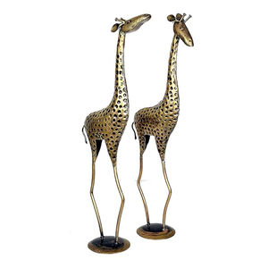 Escultura decorativa de jirafa de pie de jirafa de metal exclusiva Escultura decorativa de diseño de lujo a precio atractivo - Product Image 4