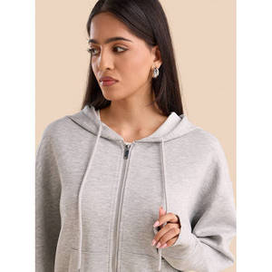 Sweat à capuche zippé pour femme 110 Apparel, 100% coton molletonné respirant, hiver, poches, fermeture éclair intégrale, manches longues, coupe décontractée, couleur unie - Product Image 6