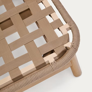 Nuevos modelos Piscina Tumbona doble Madera de teca y combinación de marco de aluminio con cuerda y cojín-Tiara - Product Image 6