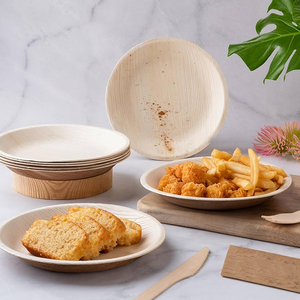 Assiettes rondes écologiques durables Vaisselle biodégradable pour les repas, les fêtes et les rassemblements quotidiens - Product Image 4