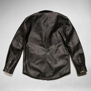 เสื้อเชิ้ตหนังแกะแท้สำหรับผู้ชายเสื้อเชิ้ตหนังแขนเต็ม - Product Image 6