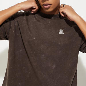 เสื้อยืดผู้ชายสไตล์วินเทจ ผ้าคอตตอน 100% คุณภาพสูง ซักกรด ทรงโอเวอร์ไซส์ สไตล์ดิสเทรส ขายส่ง - Product Image 2