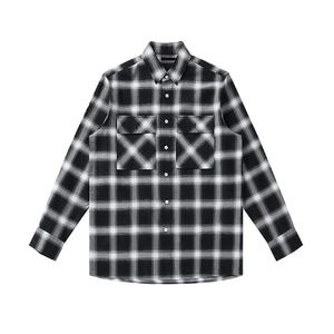 Chemise-veste en flanelle 100 % coton pour homme, style décontracté à carreaux, avec boutons-pression, étiquettes personnalisées pour emballage de marque, collection automne, réduction pour achat en gros - Product Image 3