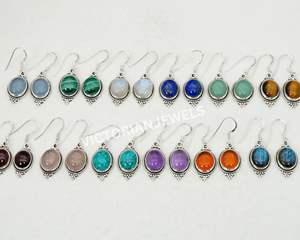 925 argent sterling massif rose quartz rose janvier mois pierre de naissance crochet boucle d'oreille - Product Image 5